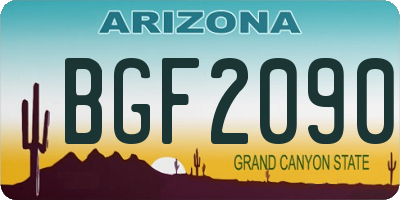 AZ license plate BGF2090