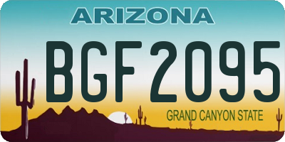 AZ license plate BGF2095
