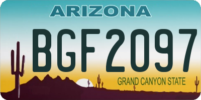 AZ license plate BGF2097