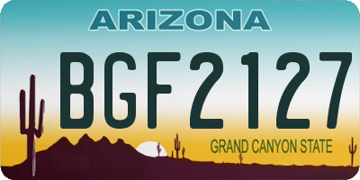 AZ license plate BGF2127