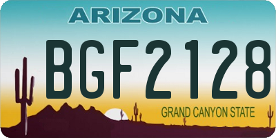 AZ license plate BGF2128
