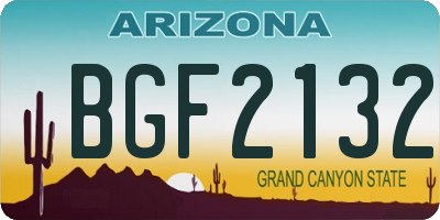 AZ license plate BGF2132