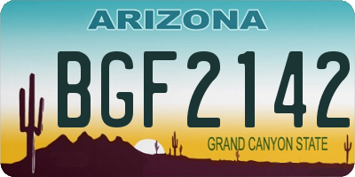 AZ license plate BGF2142