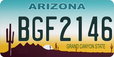AZ license plate BGF2146