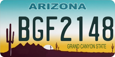 AZ license plate BGF2148
