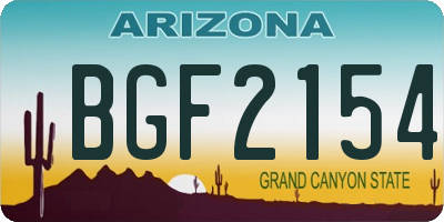 AZ license plate BGF2154