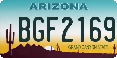 AZ license plate BGF2169