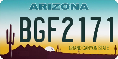 AZ license plate BGF2171