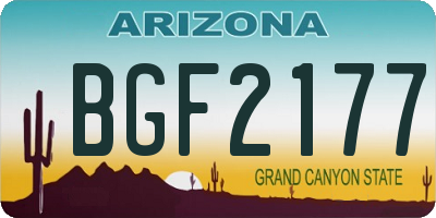 AZ license plate BGF2177