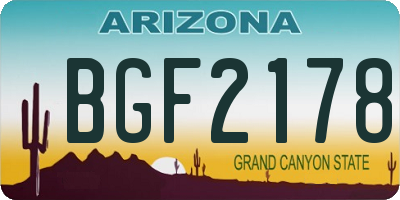 AZ license plate BGF2178
