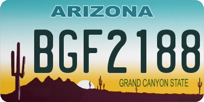 AZ license plate BGF2188