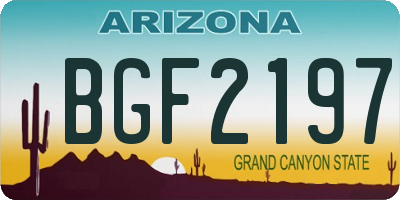 AZ license plate BGF2197