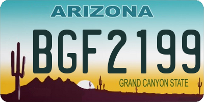 AZ license plate BGF2199