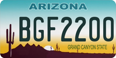AZ license plate BGF2200