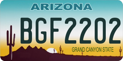 AZ license plate BGF2202