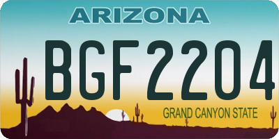 AZ license plate BGF2204