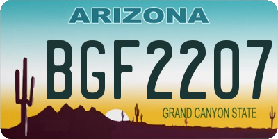 AZ license plate BGF2207