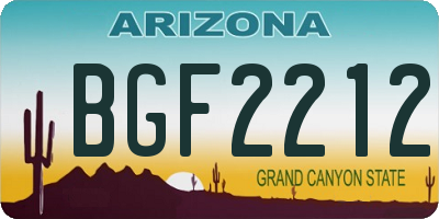AZ license plate BGF2212