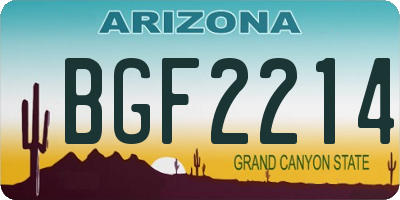 AZ license plate BGF2214