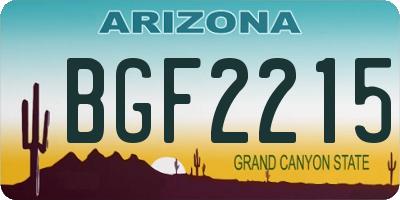 AZ license plate BGF2215