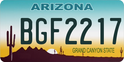 AZ license plate BGF2217