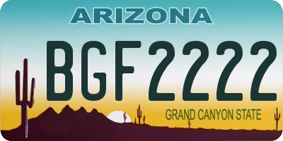 AZ license plate BGF2222