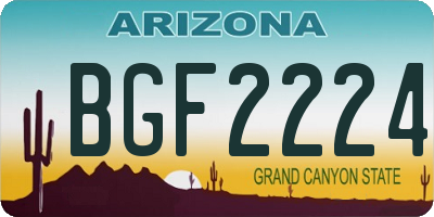 AZ license plate BGF2224