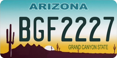 AZ license plate BGF2227