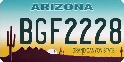 AZ license plate BGF2228