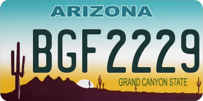 AZ license plate BGF2229