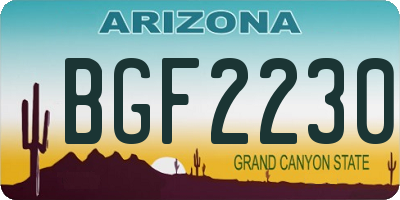 AZ license plate BGF2230