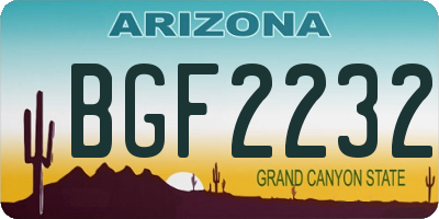 AZ license plate BGF2232