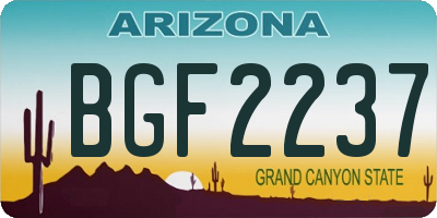 AZ license plate BGF2237