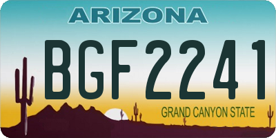 AZ license plate BGF2241