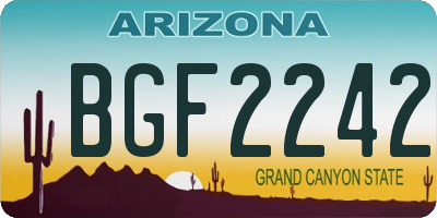 AZ license plate BGF2242