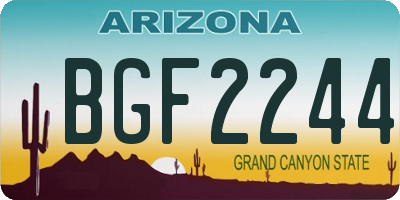 AZ license plate BGF2244