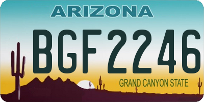 AZ license plate BGF2246