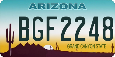 AZ license plate BGF2248