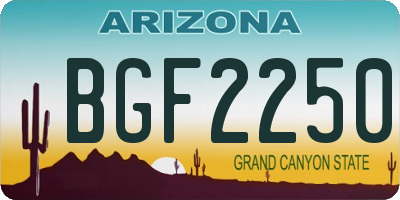 AZ license plate BGF2250