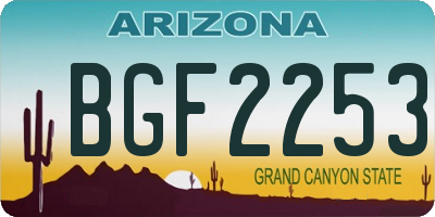 AZ license plate BGF2253