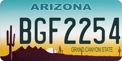 AZ license plate BGF2254