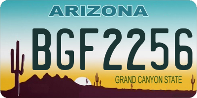 AZ license plate BGF2256
