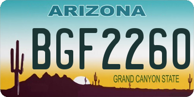 AZ license plate BGF2260