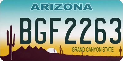 AZ license plate BGF2263