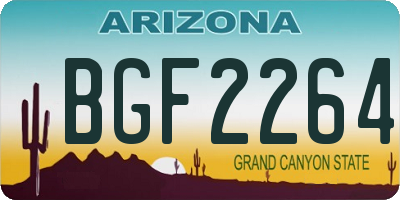 AZ license plate BGF2264