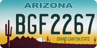 AZ license plate BGF2267