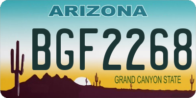 AZ license plate BGF2268