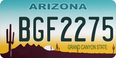 AZ license plate BGF2275
