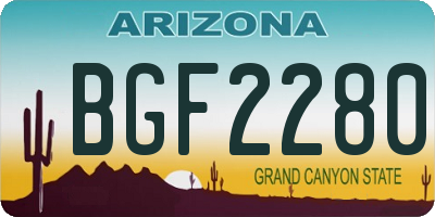 AZ license plate BGF2280