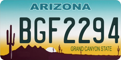 AZ license plate BGF2294